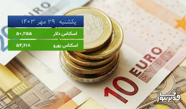 قیمت یورو (مرکز مبادلات ارزی) امروز یکشنبه 29 مهر 1403، 0.158 درصد افزایش داشت