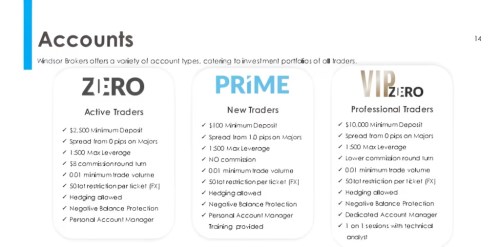 انواع حساب در بروکر ویندزور (WM Markets)