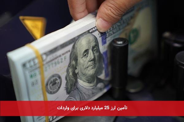 تأمین ارز 25 میلیارد دلاری برای واردات