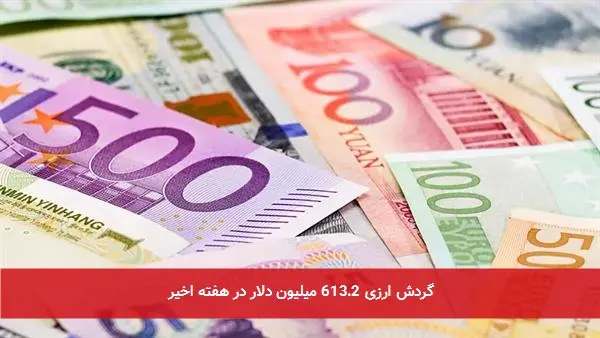 گردش ارزی 613.2 میلیون دلار در هفته اخیر
