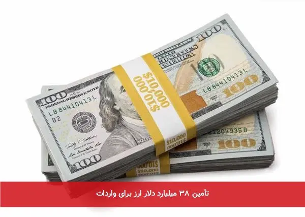 تأمین ۳۸ میلیارد دلار ارز برای واردات