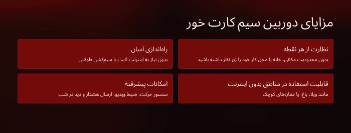 مزایای دوربین سیم کارت خور